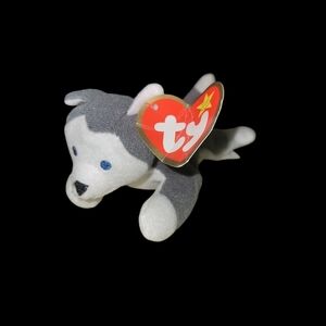 Ty Teenie Beanie Babies "Nook" Gray and White Husky Plush